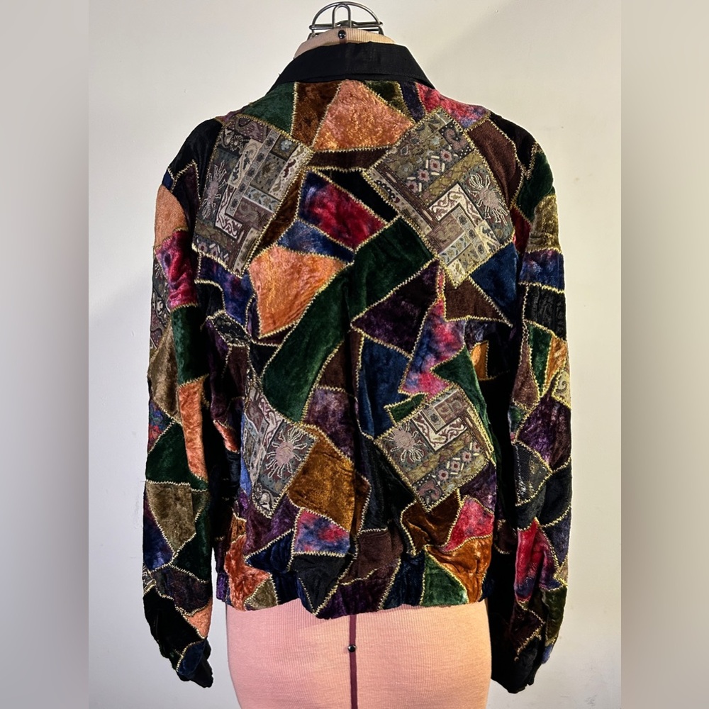Vintage The Icing Patchwork Jacket With Velvet An… - image 2